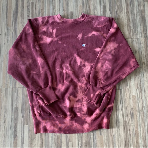 Custom Bleached Champion Reverse Weave Crewneck Custom Bleached Champion Reverse Weave Crewneck